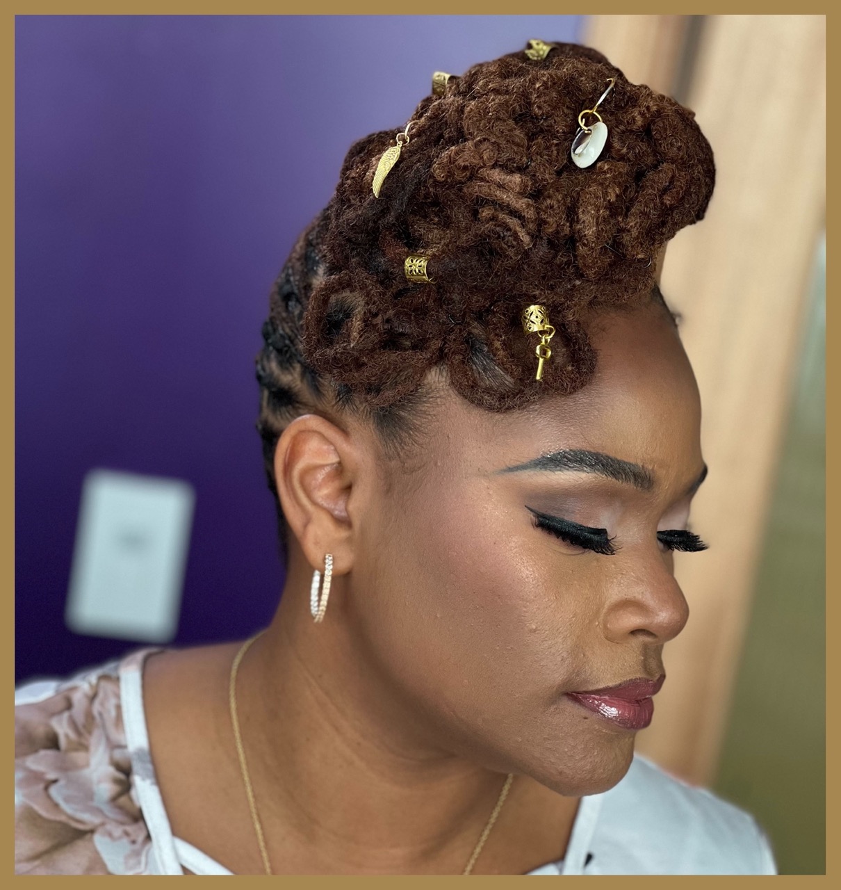 Client with locs and makeup